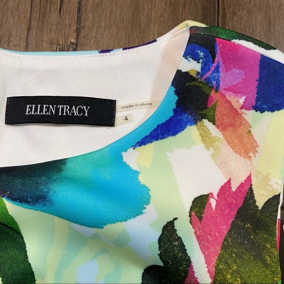Ellen Tracy floral sheath dress NEW spring - Picture 4 of 12